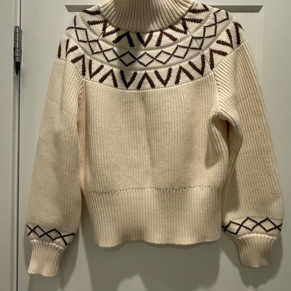 Varley Cream and Brown Turtleneck Sweater - Picture 13 of 16